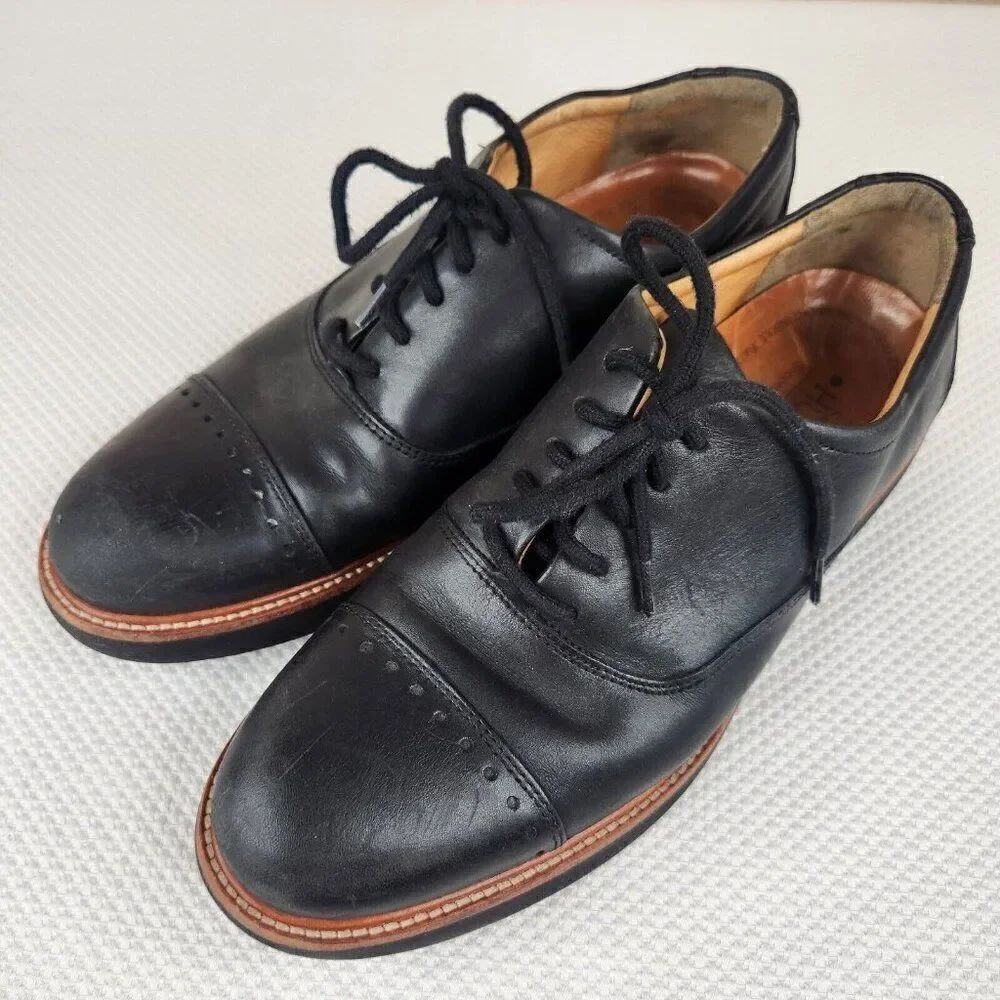 Samuel Hubbard Market Cap Shoes Mens 7 Black Leather Lace Up Oxfords